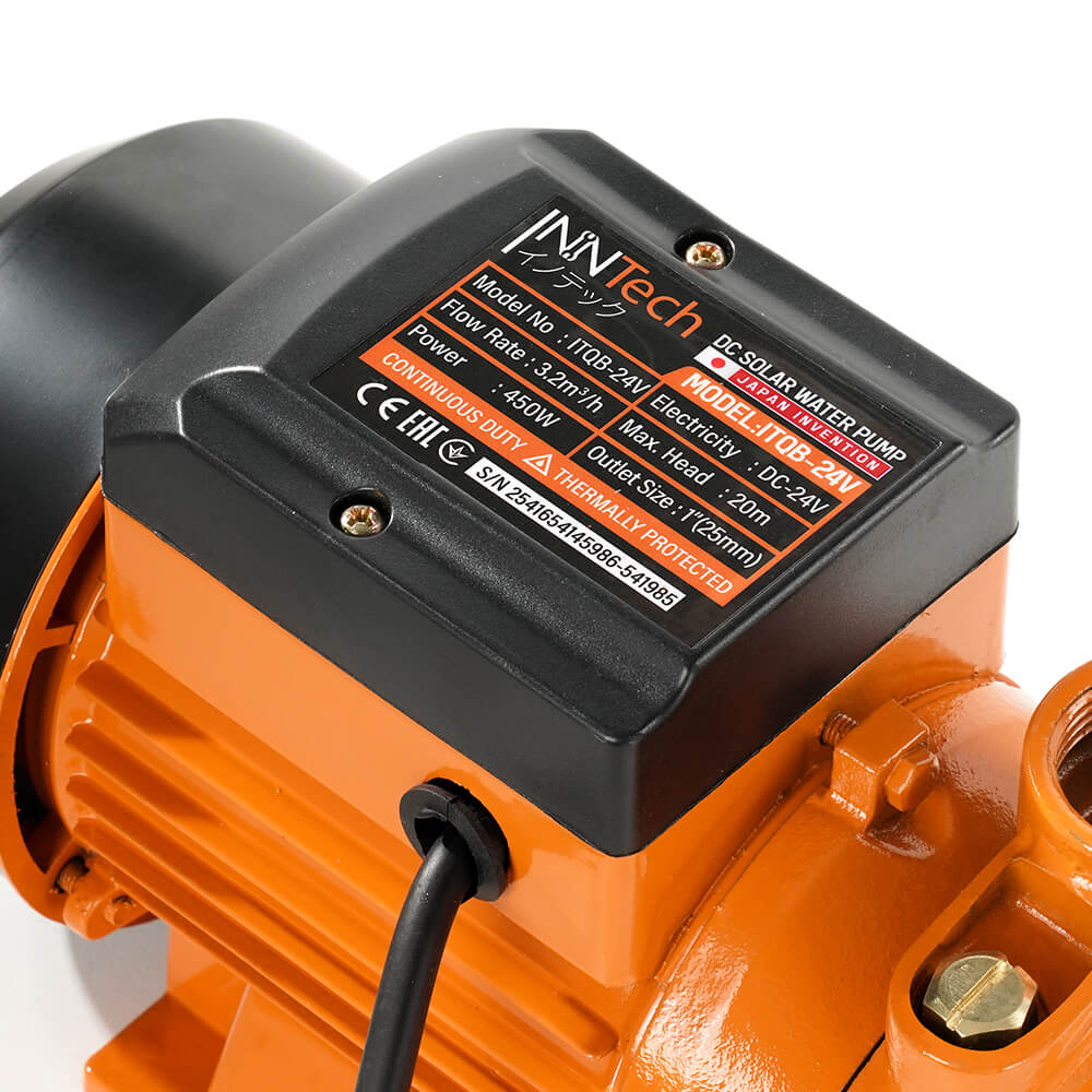 ปั๊มหอยโข่งโซลาร์เซลล์ (เฉพาะตัวเครื่อง) InnTech รุ่น ITQB-24V ขนาด 1 นิ้ว 450 วัตต์